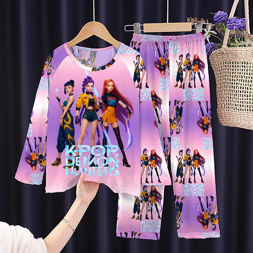 New  Pijamas Long Sleeve Print Cartoon