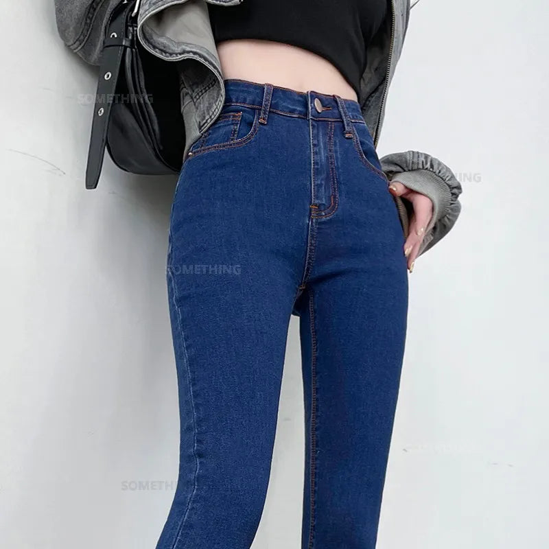 2024 New Sexy Skinny Jeans Women Hip Lift Stretch Pencil Denim Pants Casual Soft Slim Female Trousers Black Gray Blue