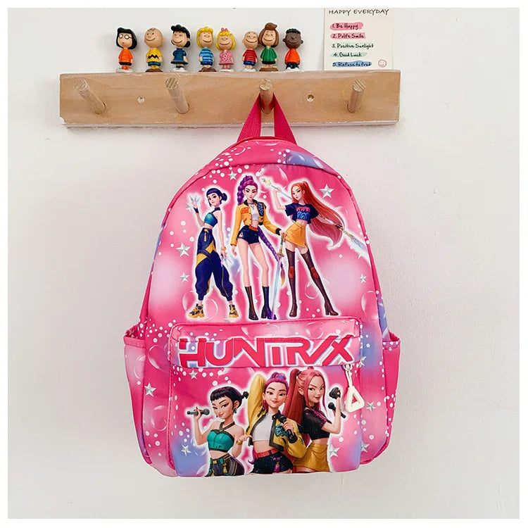 Pink 10-Inch Lightweight Backpack K D H Rumi Mira Zoey HUNTR/X Saja School Bag for Boys And Girls Kindergarten Moch