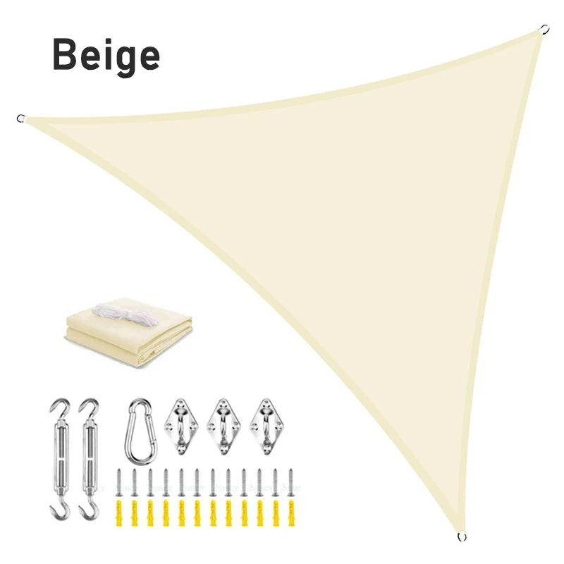 5x5x5/2x2x2M Waterproof Sun Shelter Triangle Sunshade Protection