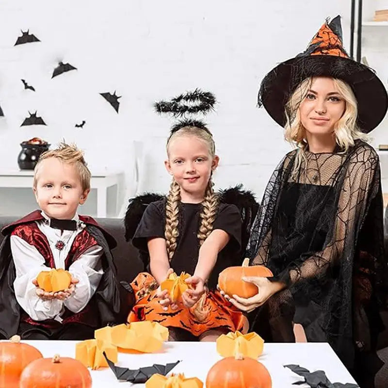 New Halloween Cloak Black Lace Cobweb