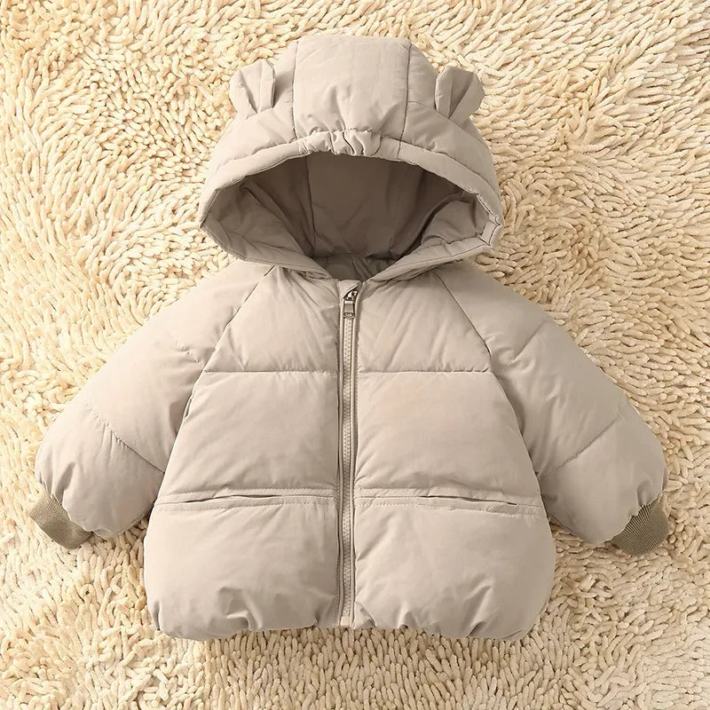 Kids Warm Down Jacket Winter New Thicken Cotton Clothes Girls Boys Snow Wear Coats Chidlren Hooded Parkas 1-6 Years