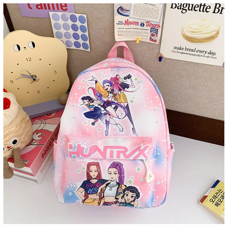 Pink 10-Inch Lightweight Backpack K D H Rumi Mira Zoey HUNTR/X Saja School Bag for Boys And Girls Kindergarten Moch