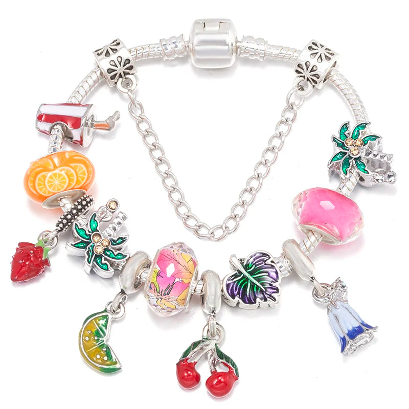 Hollow Foot Beads Charm Bracelets