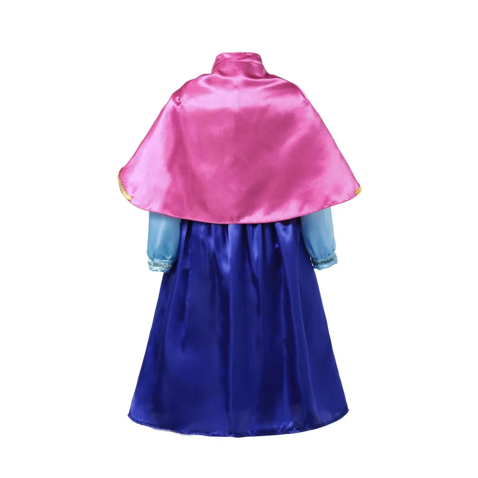 Elsa Anna Snow Queen Dress for Girls Princess Costume Birthday Halloween Christmas Carnival Outfit Kids Cosplay 2-8Y Vestido