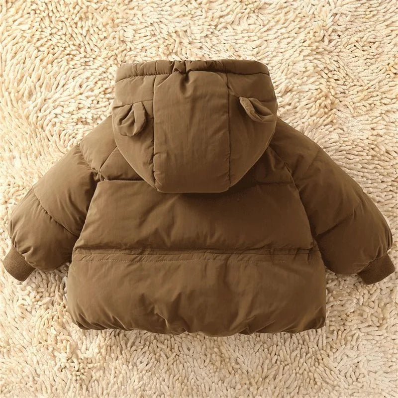 Kids Warm Down Jacket Winter New Thicken Cotton Clothes Girls Boys Snow Wear Coats Chidlren Hooded Parkas 1-6 Years