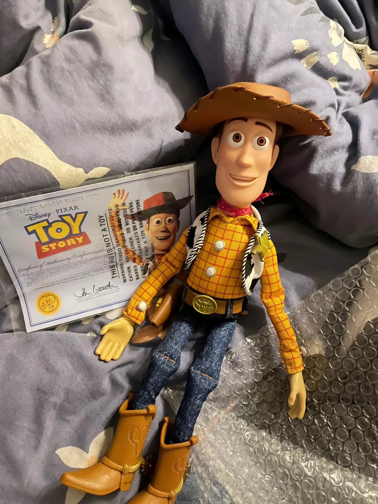 Disney Hot Movie Pixar Toy Story 5 40cm Woody Action Figures English Sound Character Doll Cloth Cowboy Birthday Xmas Gift
