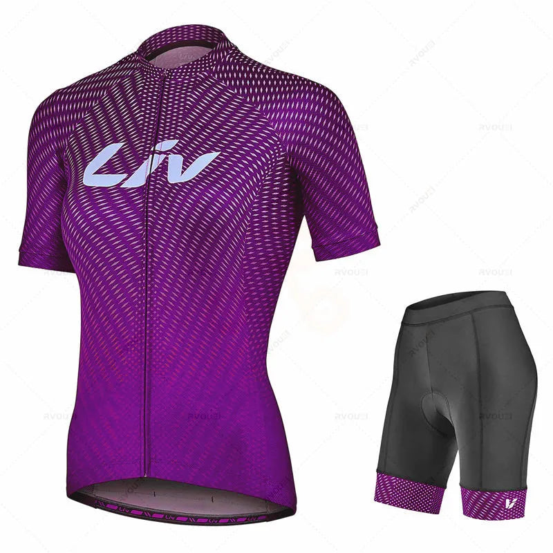 2026 New LIV Pro Cycling Jersey Set Woman MTB Bike Clothes Summer Bicycle Clothing Cycling Set Maillot Conjunto Ropa Ciclismo