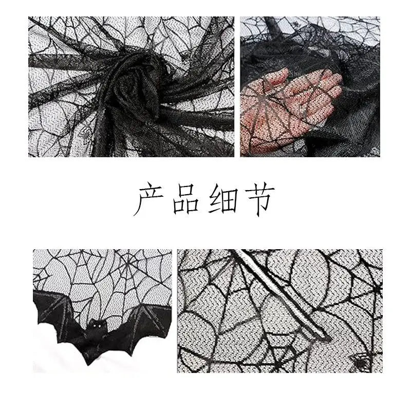 New Halloween Cloak Black Lace Cobweb