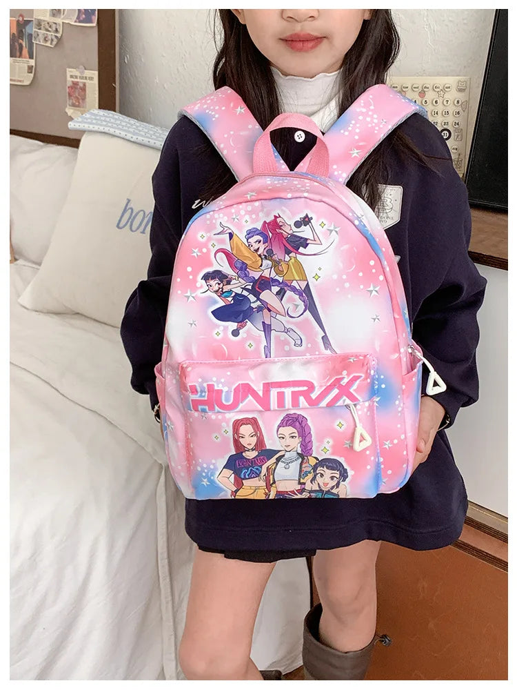 Pink 10-Inch Lightweight Backpack K D H Rumi Mira Zoey HUNTR/X Saja School Bag for Boys And Girls Kindergarten Moch