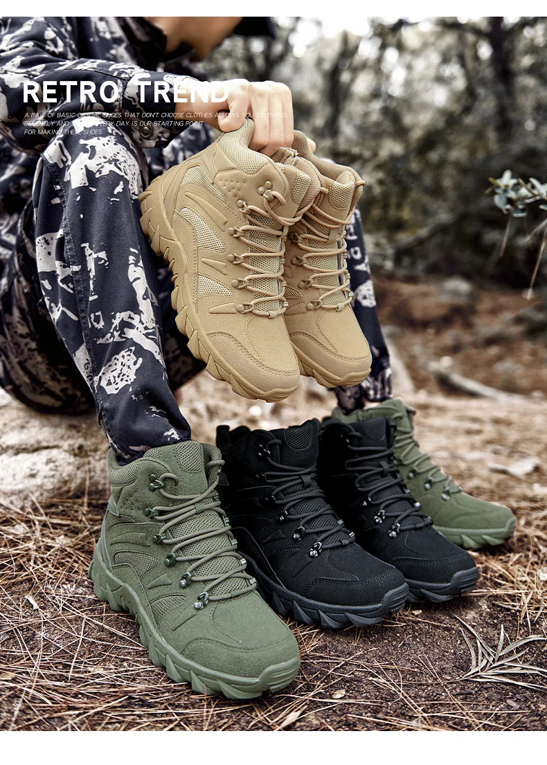Men's Casual Shoesthick Bottom Lace-up Workwear  Shoes Men for Work Outdoor Men's Shoe High Quality Autumn Winter Hiking Boots