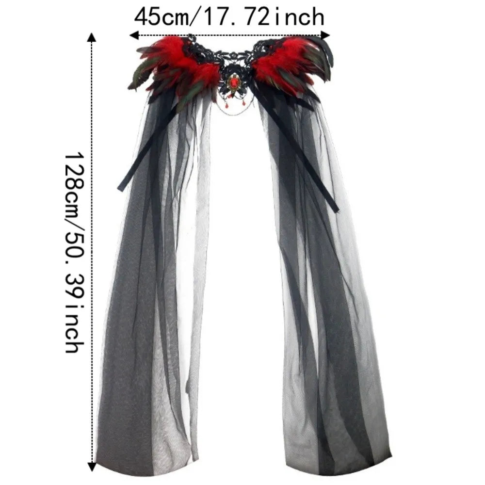 Black Halloween Feather Cloak