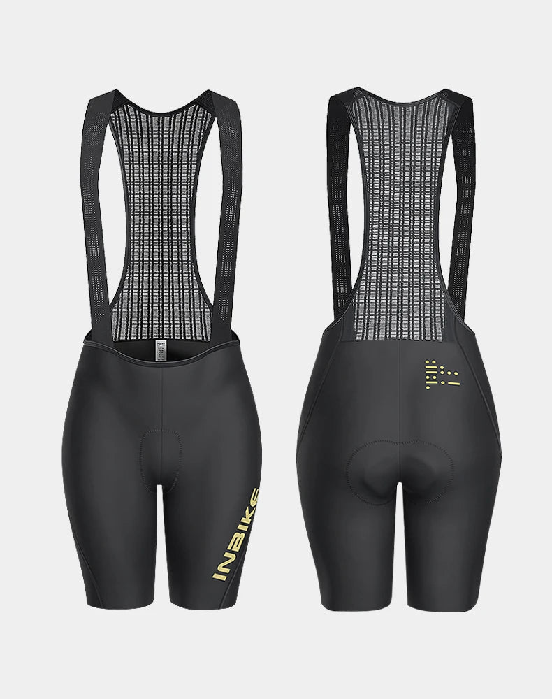 INBIKE Women's Cycling Bib Shorts Summer Breathable High-Waisted Suspenders Shorts Outdoor Bike Riding Underwear Cycling Gear