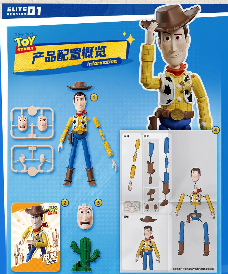 BLOKEES Original Toy Story Disney Pixar Woody Buzz Lightyear Jessie Rex Bullseye Alien Action Figures Assemble Model Toys Gift