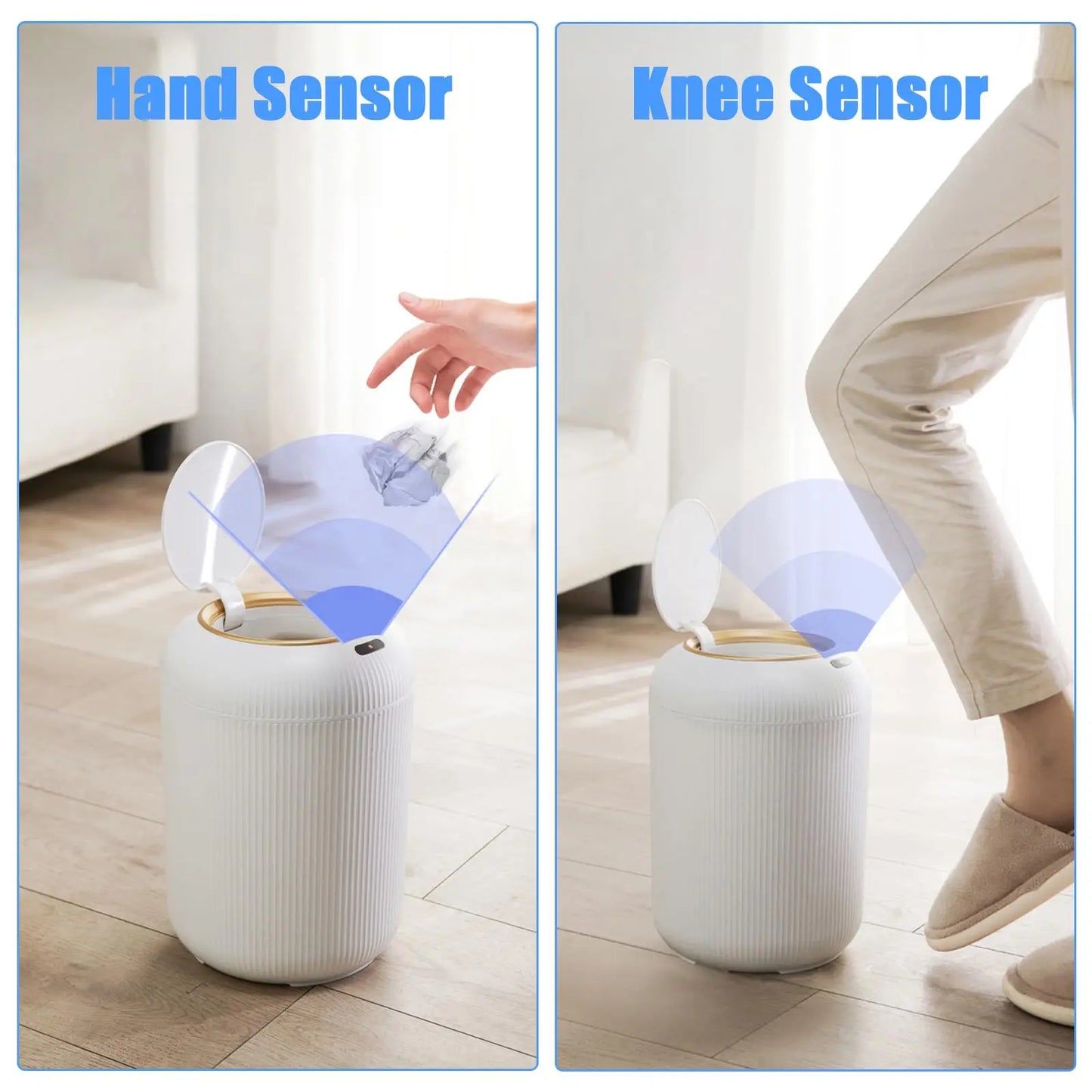 Automatic Trash Can with Lid,  Small Plastic Smart Trash Can, Motion Sensor