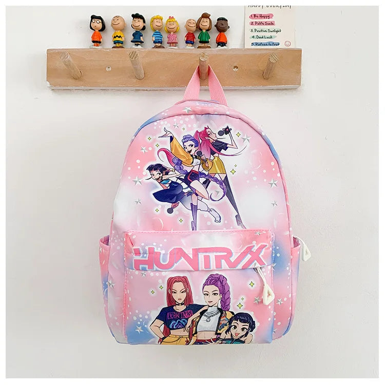 Pink 10-Inch Lightweight Backpack K D H Rumi Mira Zoey HUNTR/X Saja School Bag for Boys And Girls Kindergarten Moch