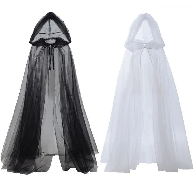 Full Length Cloak Dark Long Cape Sheer