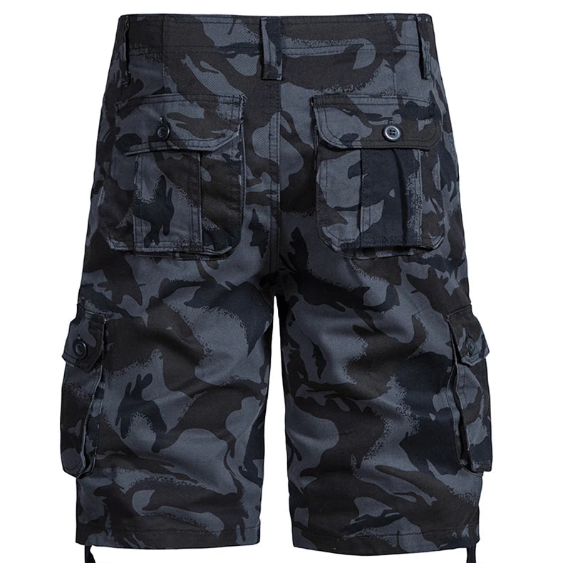 Men's Camo Shorts Summer Casual Half Pants Camouflage Outdoor Sports Short Pants Side Pocket Cotton Breathable Shorts