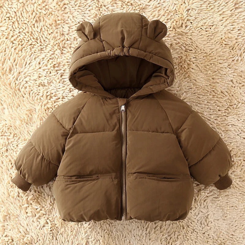 Kids Warm Down Jacket Winter New Thicken Cotton Clothes Girls Boys Snow Wear Coats Chidlren Hooded Parkas 1-6 Years