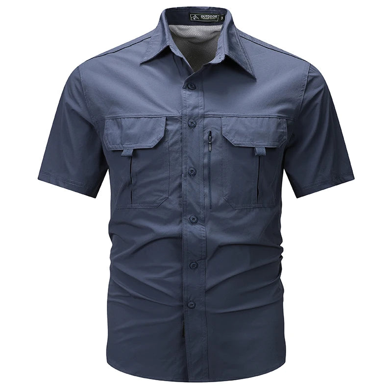 Short Sleeve Shirt Men Breathable