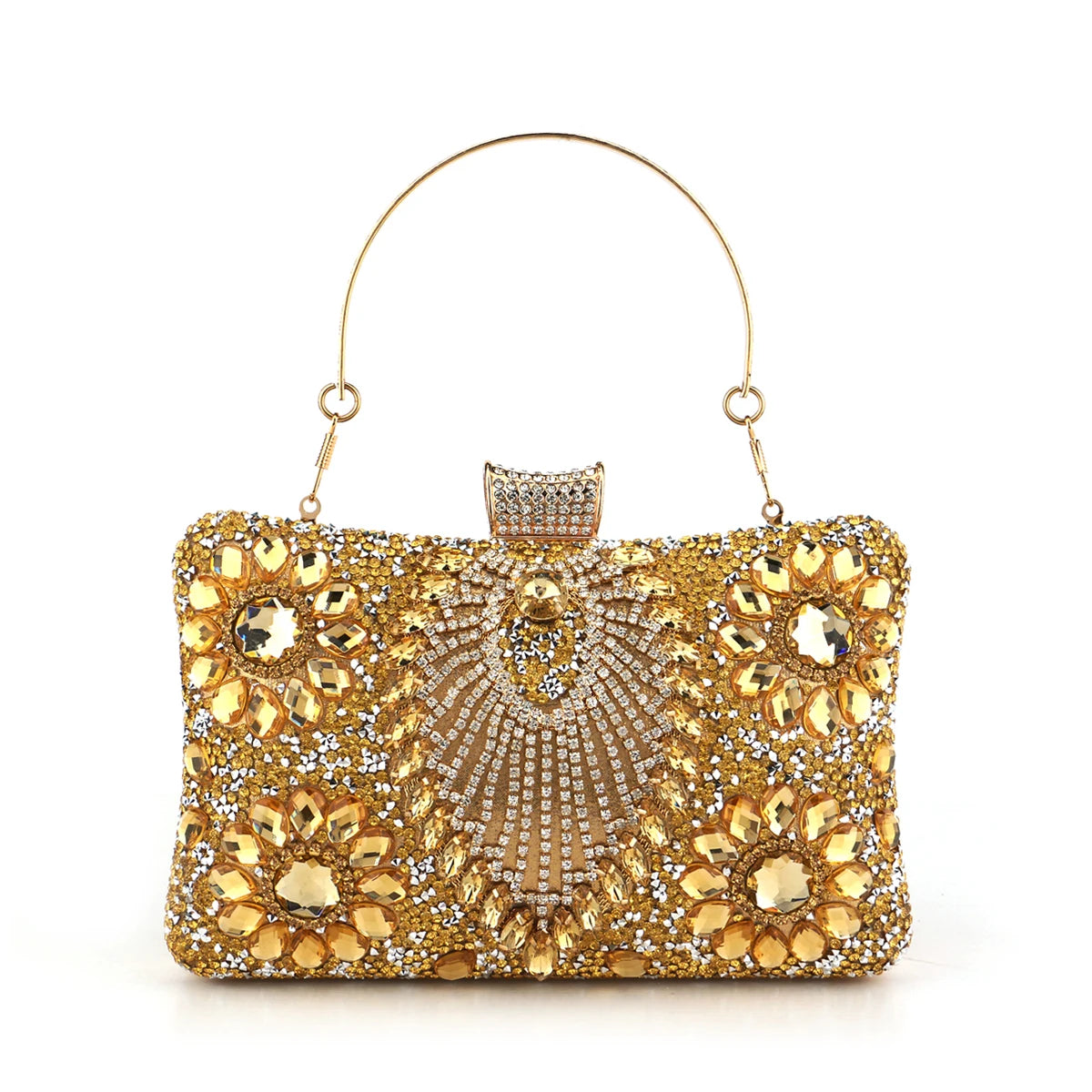 Acrylic Flower One Side Glitter Tassel  Clutch