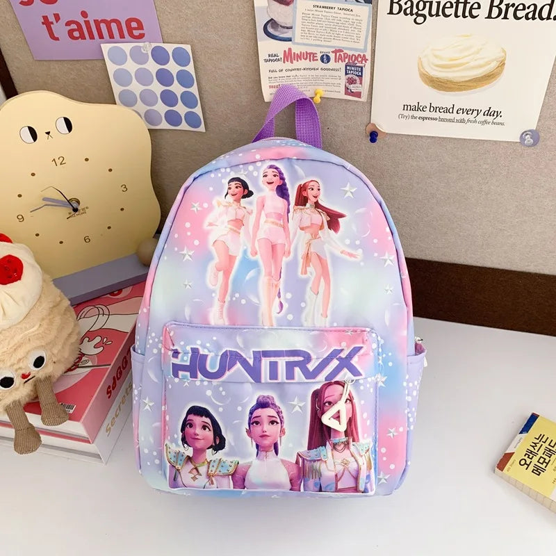 Pink 10-Inch Lightweight Backpack K D H Rumi Mira Zoey HUNTR/X Saja School Bag for Boys And Girls Kindergarten Moch