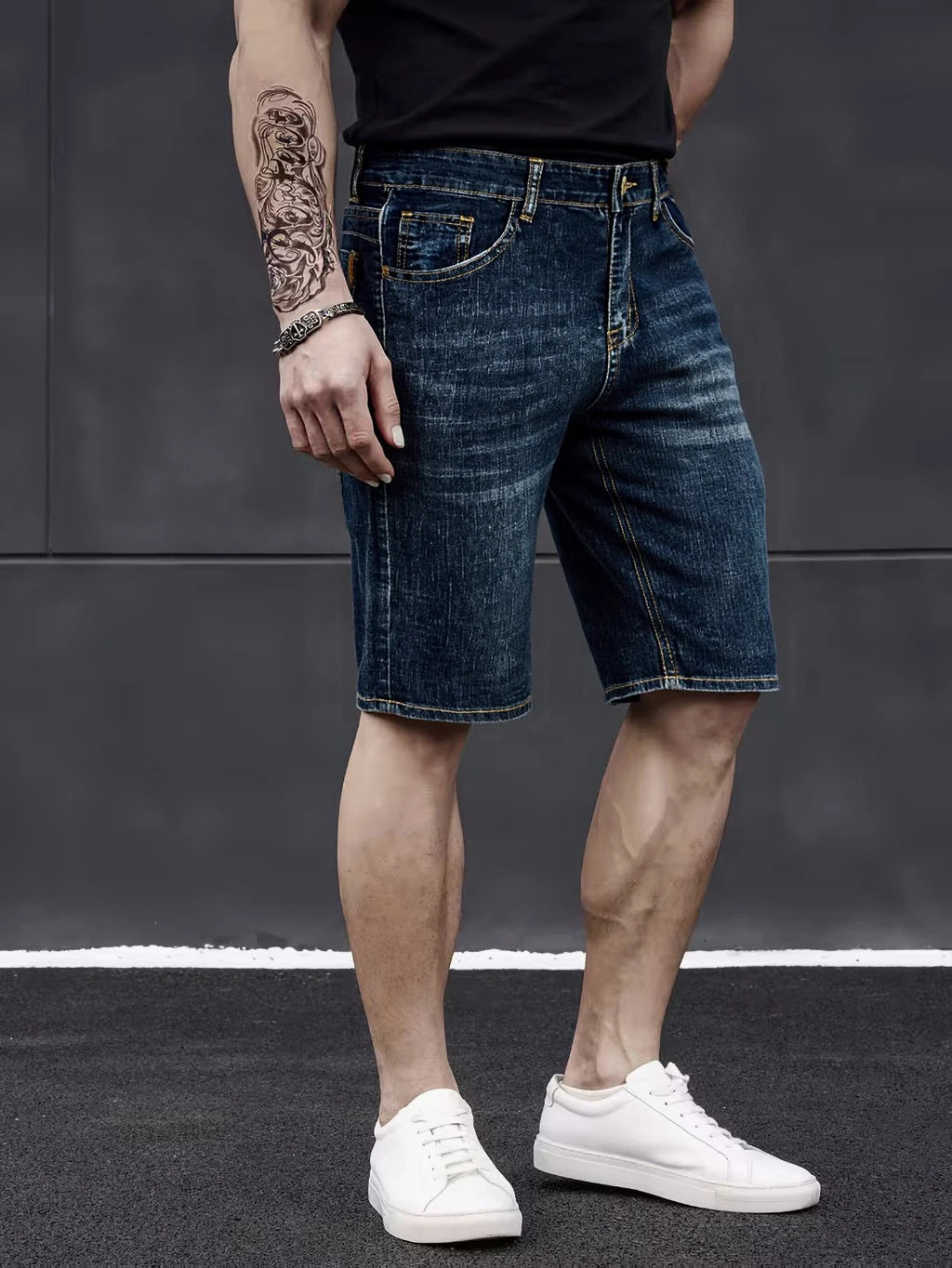 2026 Classic Style Men's Slim Denim Shorts Summer New Business Fashion Thin Stretch Short Casual Pants Male Size 40