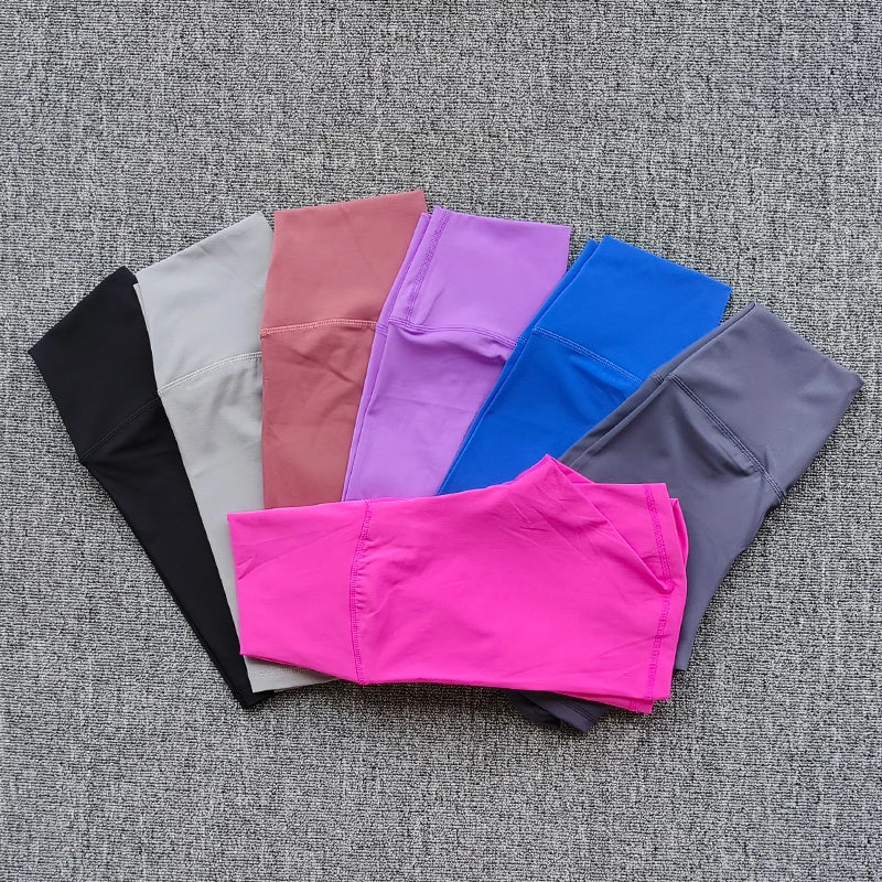 Solid Color Women Fitness Sports Short High Waist Yoga Short  Cycling Comprehensive Training Jog Squat Proof Internal Pockets