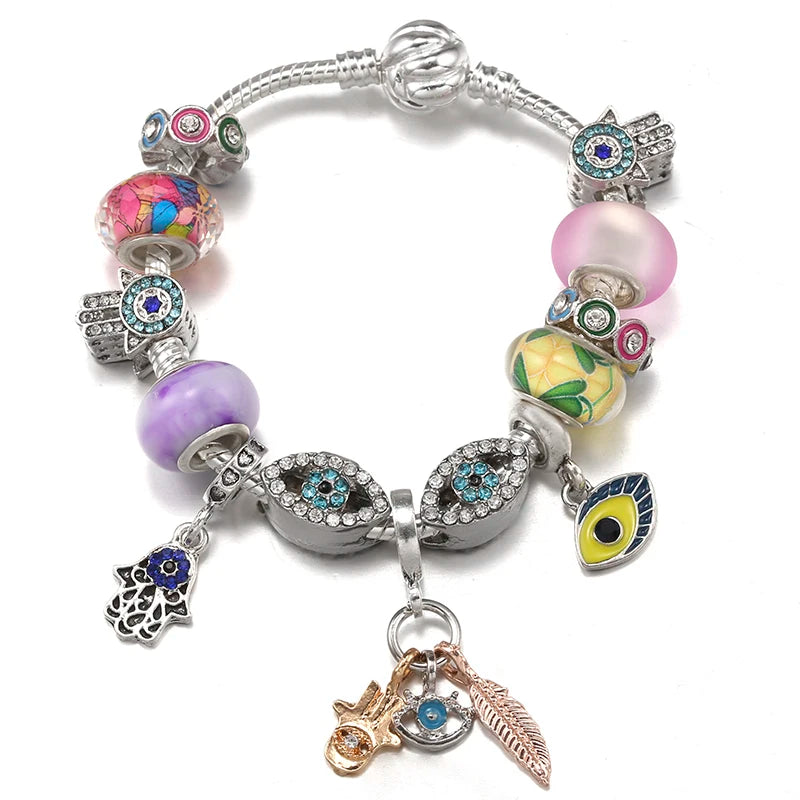 Hollow Foot Beads Charm Bracelets