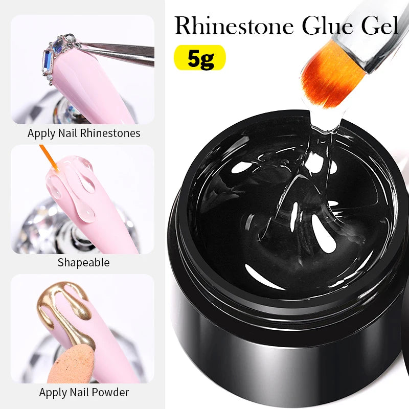 Nail Rhinestone Glue 30ML Gel Nail Glue 3D Shaping Sculpting Carving Flower DIY Decoration  Gem Glue Nail Supplies