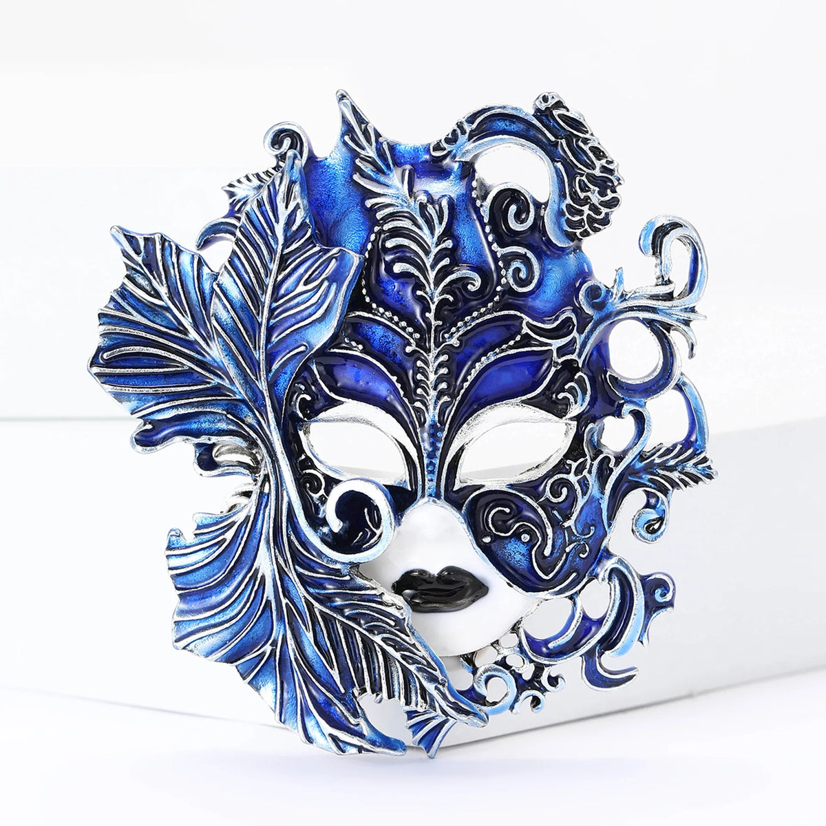 cross-border fashion creative heavy industry enamel drip oil carnival mask brooch alloy personality