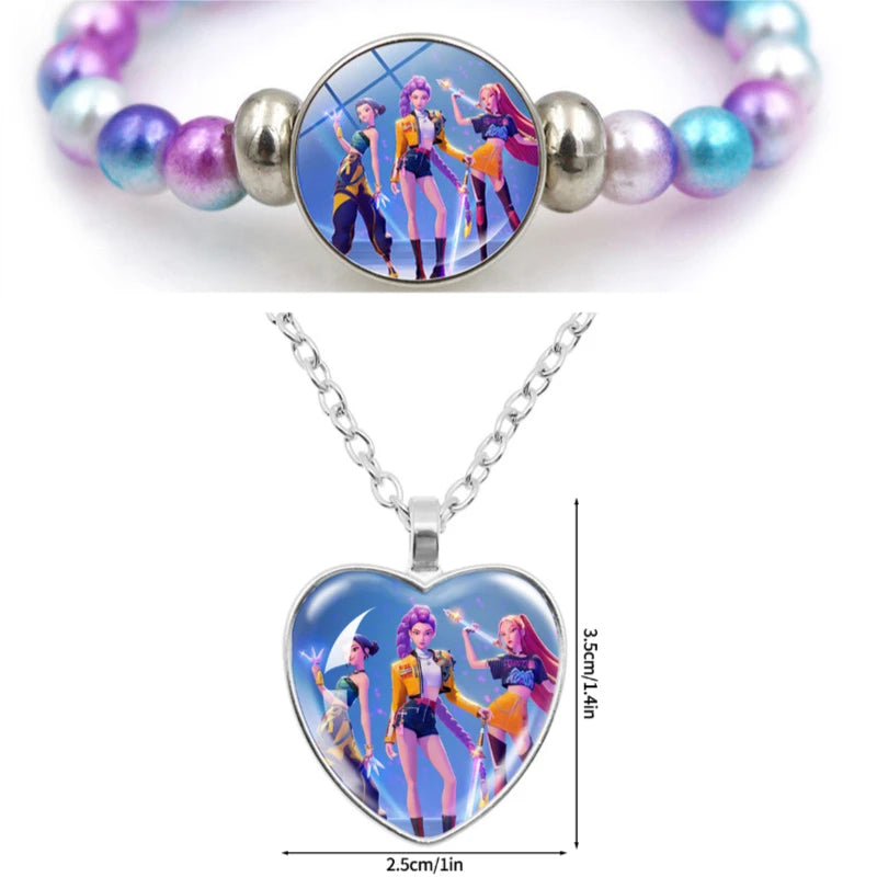 Kpop Rumi Mira Zoey Necklace Bracelet Accessories 2pcs