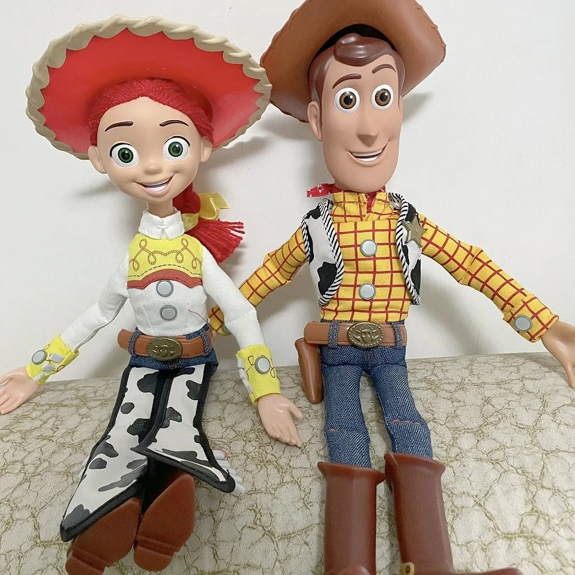 Disney Hot Movie Pixar Toy Story 5 40cm Woody Action Figures English Sound Character Doll Cloth Cowboy Birthday Xmas Gift