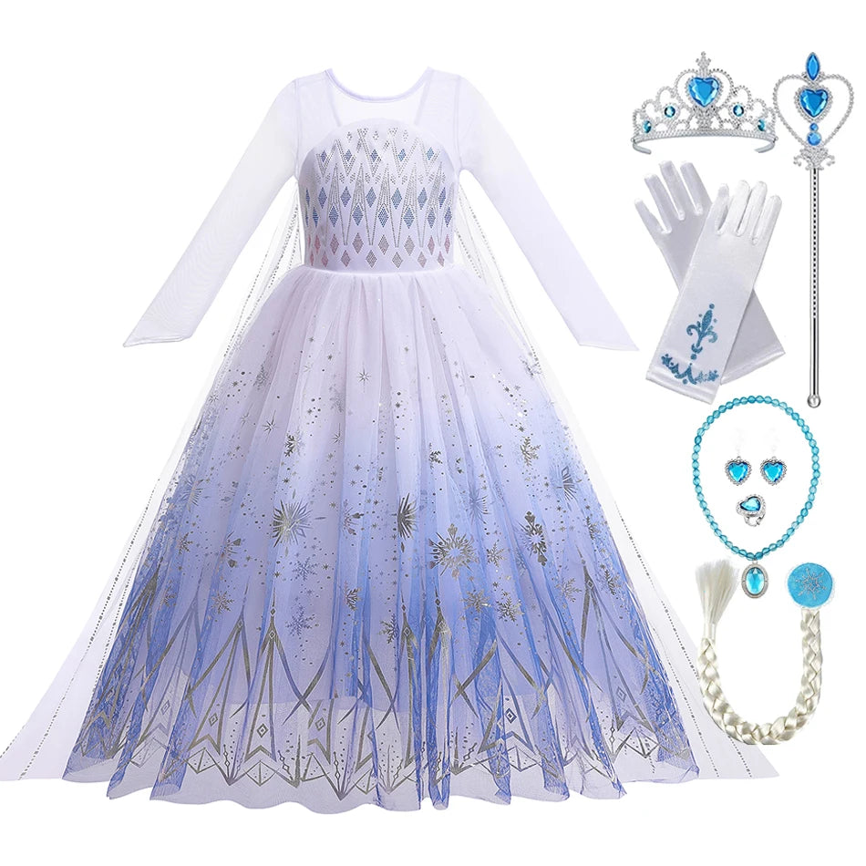Moana Elsa Princess Dress for Girls Costume Kid Children Cosplay Birthday Carnival Party Outfit Toddler Fancy 2-8Y Birthday Gift
