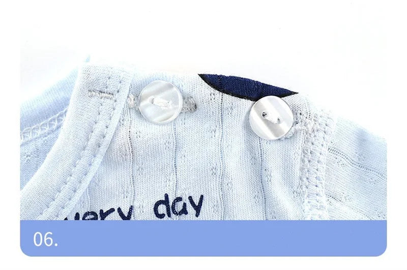 Top+Pants 2-Piece Set Breathable Soft Cotton Pajamas Children Boys Girls Baby Summer Cartoon Long Sleeve Home Sleepwear Set 1-6Y