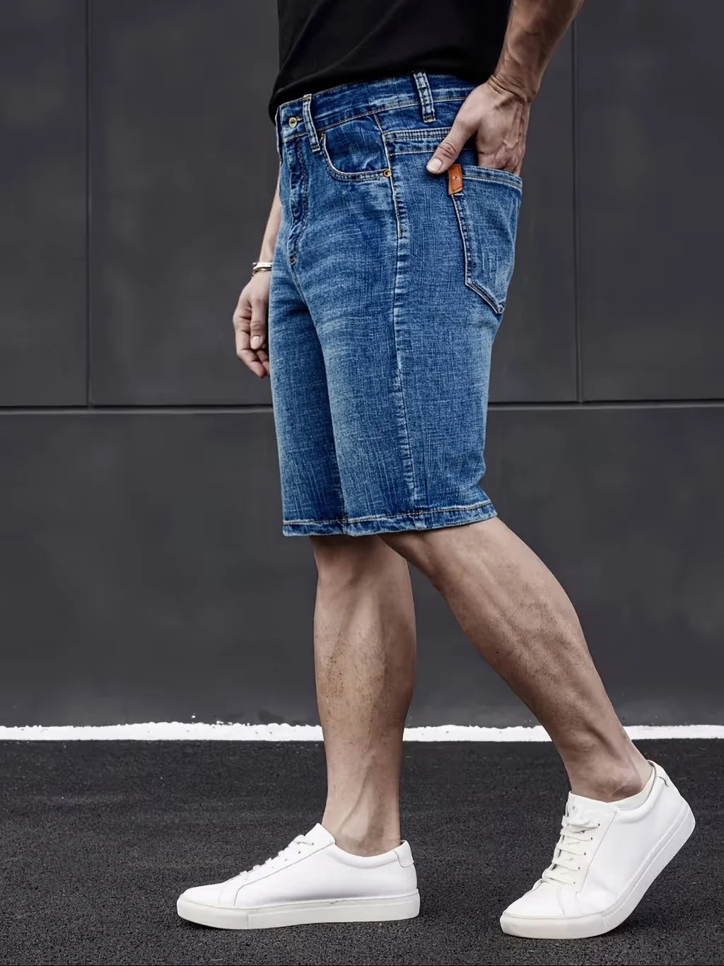 2026 Classic Style Men's Slim Denim Shorts Summer New Business Fashion Thin Stretch Short Casual Pants Male Size 40