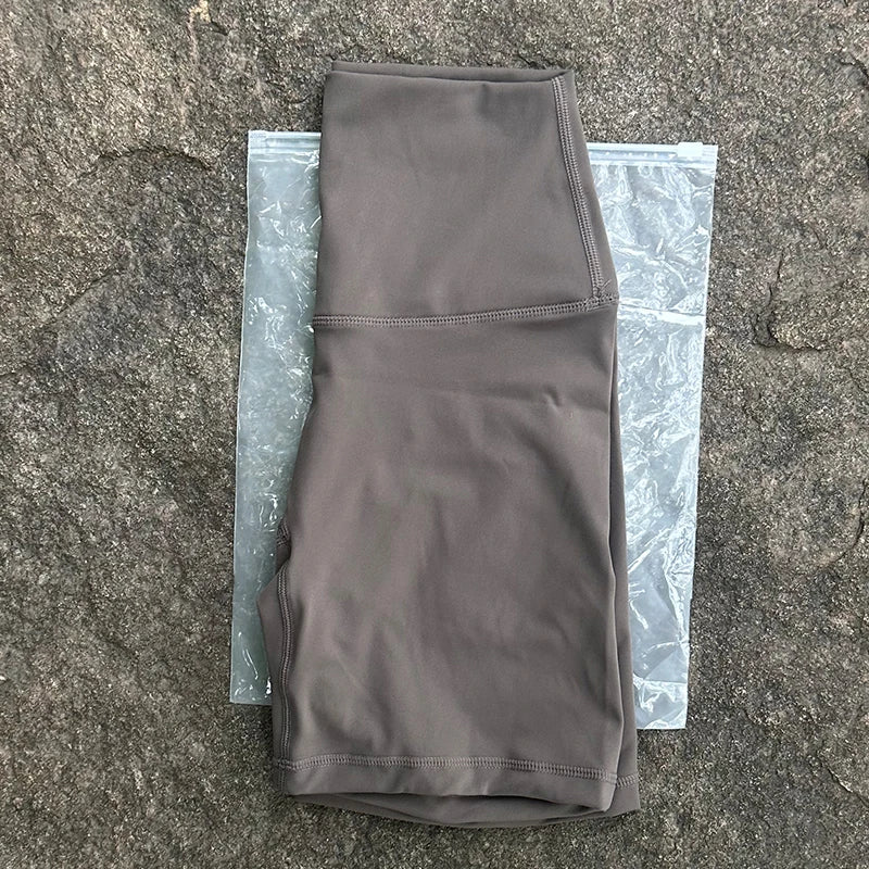 Solid Color Women Fitness Sports Short High Waist Yoga Short  Cycling Comprehensive Training Jog Squat Proof Internal Pockets