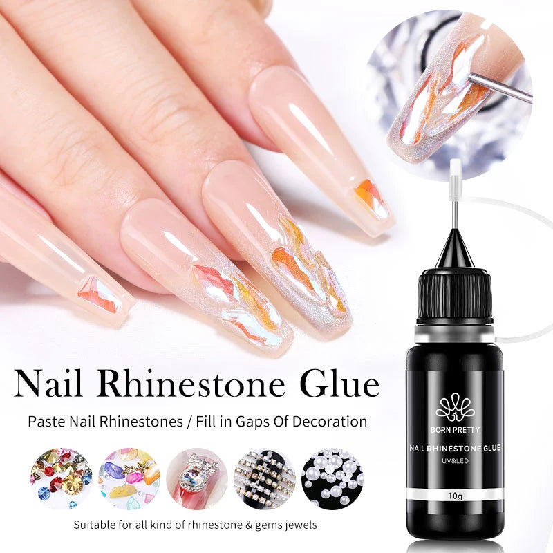 Nail Rhinestone Glue 30ML Gel Nail Glue 3D Shaping Sculpting Carving Flower DIY Decoration  Gem Glue Nail Supplies