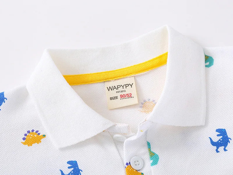 Korean Polo Tshirt Boy 100% Cotton Boys Clothes for School Uniform 2024 Shirts Solid White Black Green Polos Children's Clothing