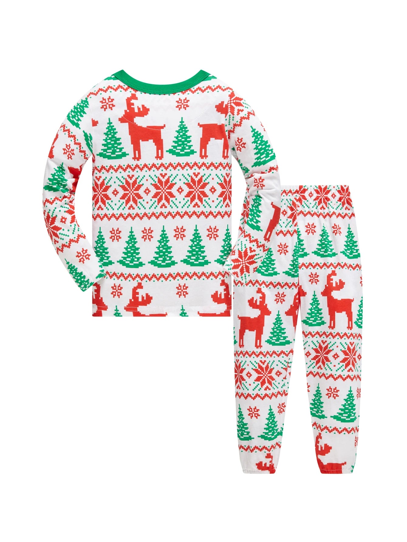Pajamas Set Reindeer Snowflake Print 100% Cotton