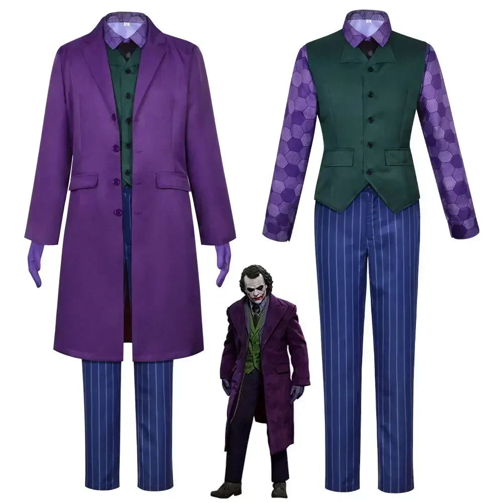 Men Clown  Costume Clown full set Coat Shirt Vest Tie Suit Outfits