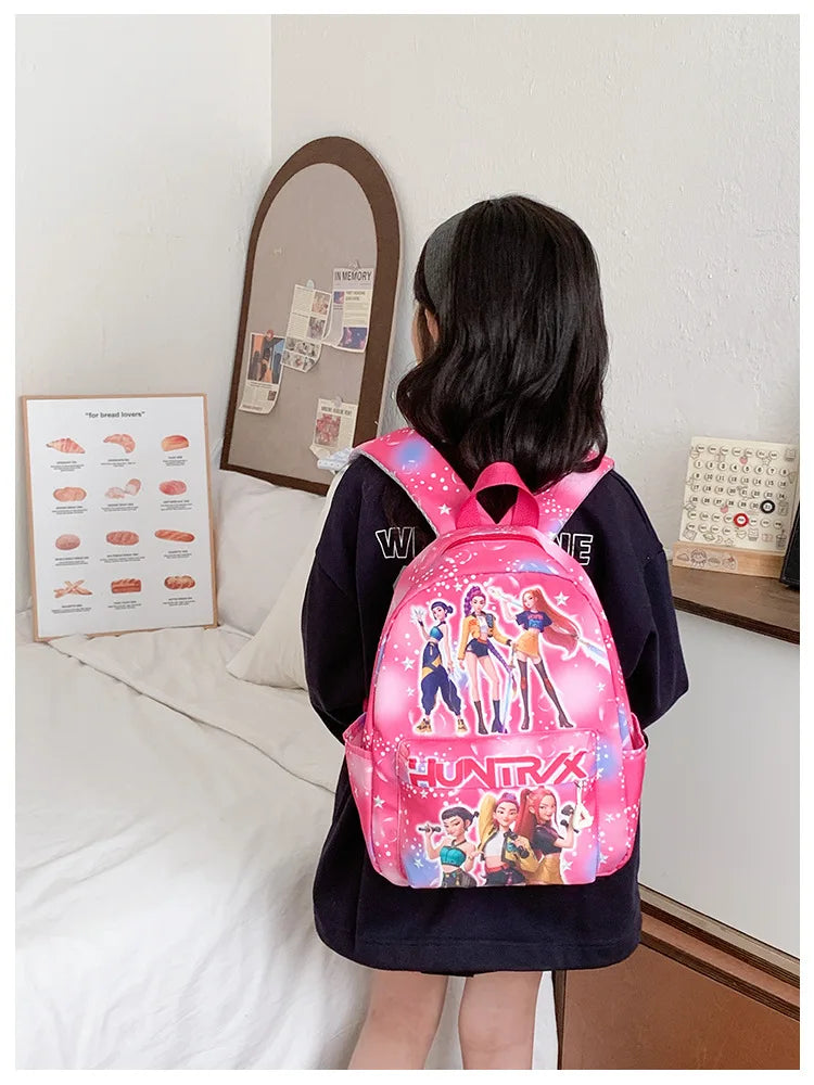 Pink 10-Inch Lightweight Backpack K D H Rumi Mira Zoey HUNTR/X Saja School Bag for Boys And Girls Kindergarten Moch