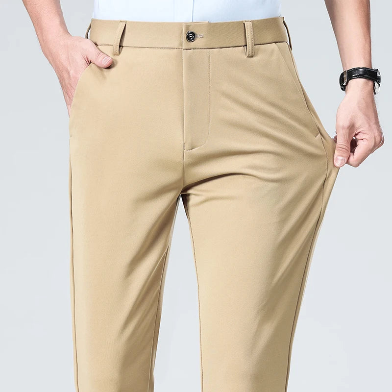 Thin Trousers Men Formal Dress Suit Pants