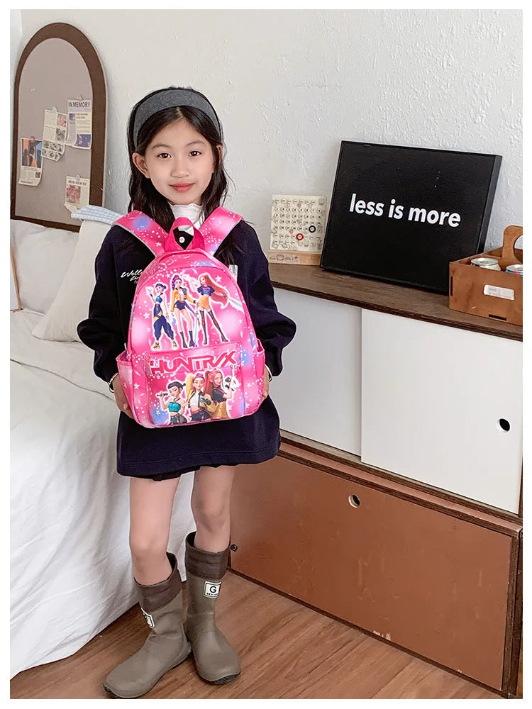 Pink 10-Inch Lightweight Backpack K D H Rumi Mira Zoey HUNTR/X Saja School Bag for Boys And Girls Kindergarten Moch