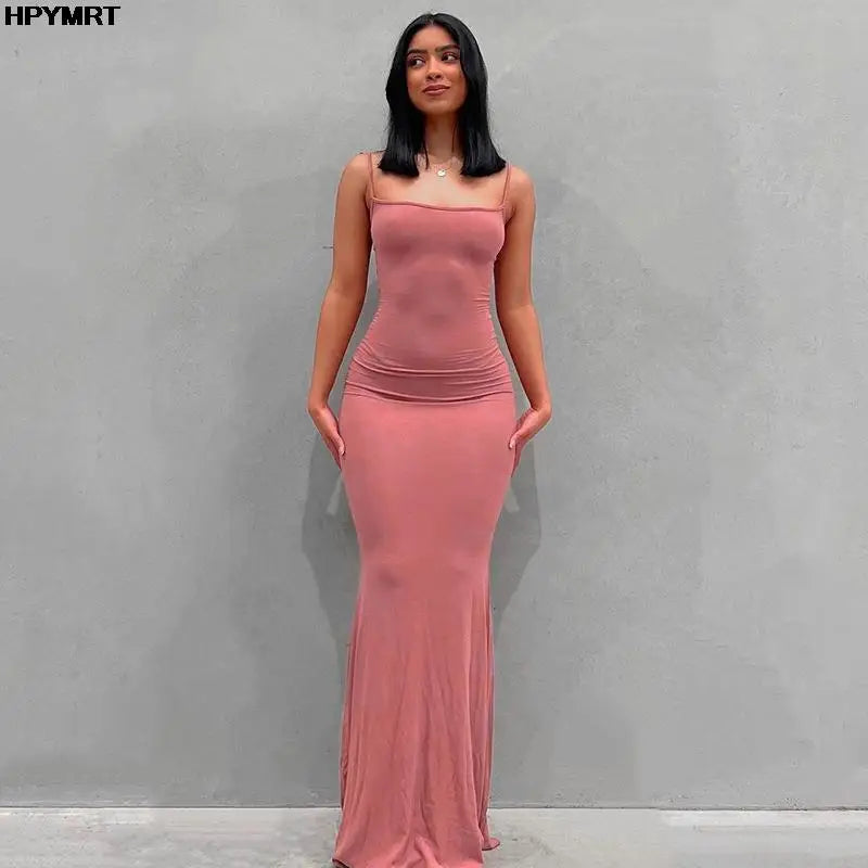 Satin Slip Sleeveless Backless  Maxi Dress