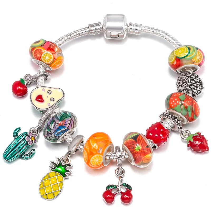 Hollow Foot Beads Charm Bracelets