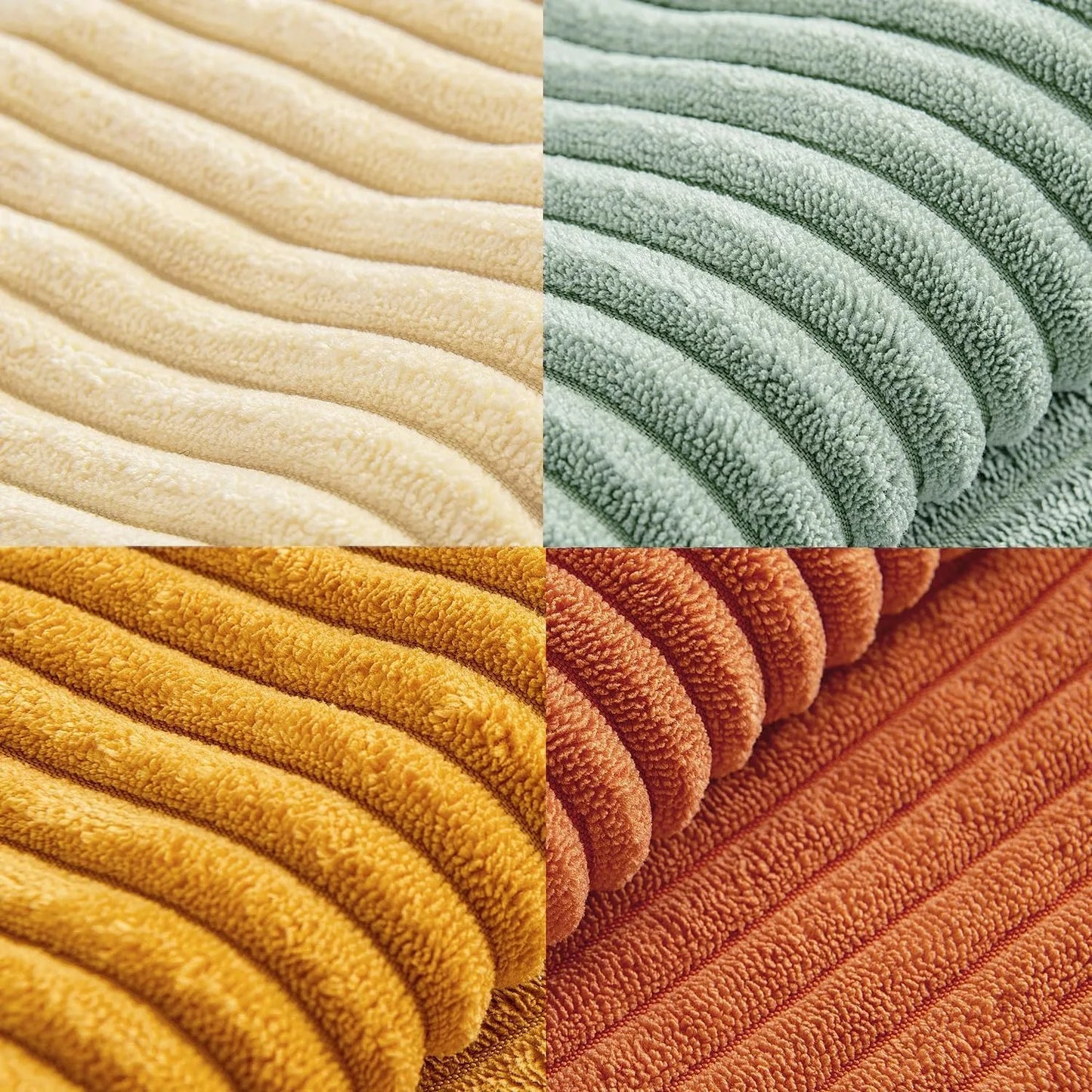Green Corduroy Striped Decorative Throw Pillow Cover 45x45CM Mordern Spring Nordic Pillow Cases for Couch Sofa Living Room Bed