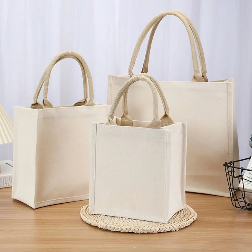 Hand Drawn Canvas Bag Reusable Large Capacity