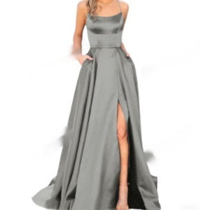 Solid Color Long Slimming And Shoulder Dress