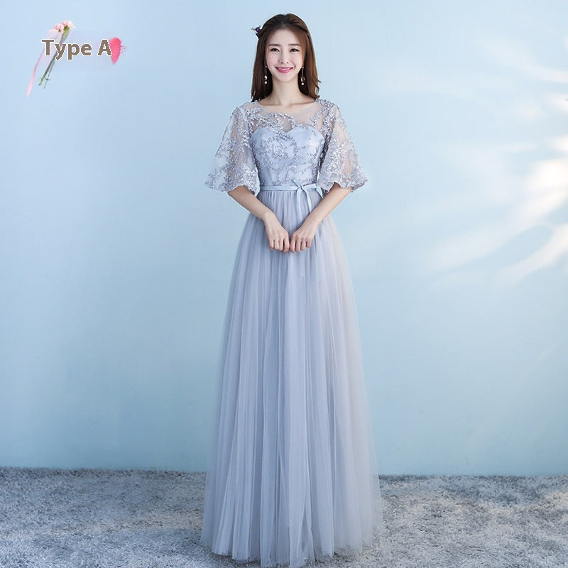 Long Bridesmaid Blue Dress